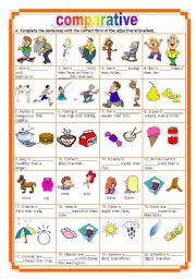 English Worksheet: comparative + key (11.06.10)