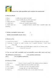 English worksheet: quantifier