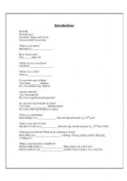 English Worksheet: Introductions