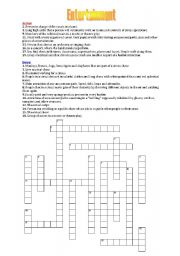 English worksheet: Entertainment