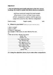 English Worksheet: personality adjectives