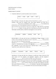 English Worksheet: Predicting Vocabulary in Context