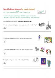 English worksheet: Second Conditional statements