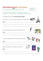 English Worksheet: Second Conditional statements