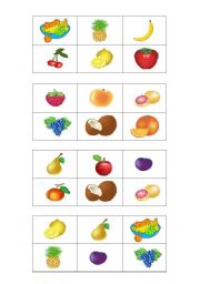 English Worksheet: Bingo : fruit
