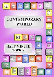 The Contemporary World - a boardgame or pairwork (34 questions for discussion) (editable)