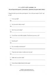 English Worksheet: Reported Speech