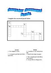 English Worksheet: Computer Crossword Puzzle