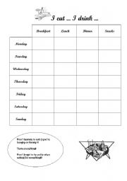 English Worksheet: my trip to england 8: i eat ...i drink....