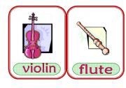 English Worksheet: Music Instrument Flash card