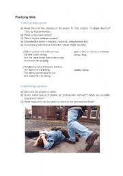 English Worksheet: interpreting a poem, describing a picture