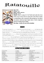 English Worksheet: Ratatouille