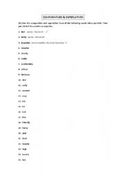 English worksheet: Comparative and Superlative Adjectives