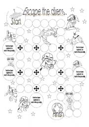 English Worksheet: Escape the aliens