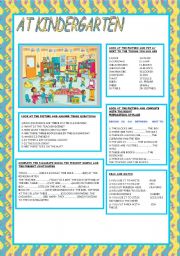 English Worksheet: AT KINDERGARTEN