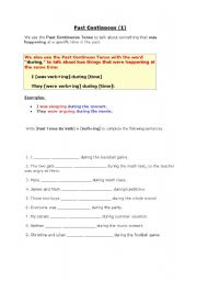 English worksheet: past cont