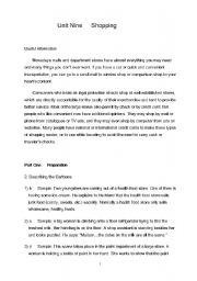English Worksheet: shopping