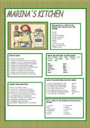 English Worksheet: MARINAS KITCHEN