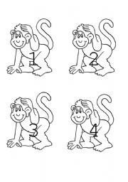 English Worksheet: Five little monkeys