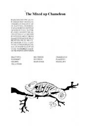 English Worksheet: mixed up chameleon