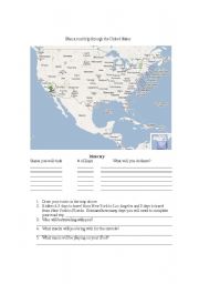 English Worksheet: Road Trip