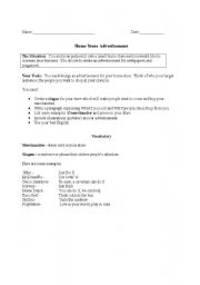 English Worksheet: Home Store Advertisement Activity
