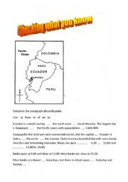 English worksheet: ECUADOR