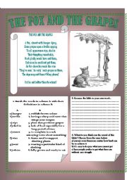 English Worksheet: The fox and the grapes