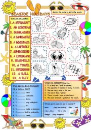 English Worksheet: Elementary Vocabulary Series6  Seaside Holidays