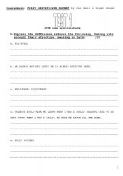 English Worksheet: Test on Module 1- FIRST CERTIFICATE EXPERT with December 2008 specifications