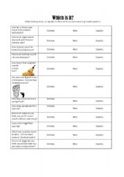 English worksheet: Distance, Mass, and Capacity:  Learning the Difference in Meaning