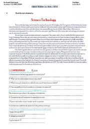 English Worksheet: science technology