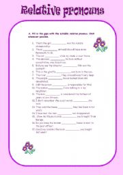 English Worksheet: Relative pronouns