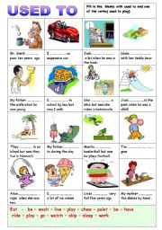 English Worksheet: used to