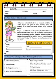 English Worksheet: DESCRIBING PEOPLE - READING AND COMPREHENSION (3 PAGES)