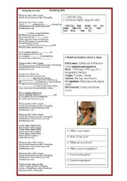 English Worksheet: song: World Cup 2010 -