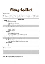 English Worksheet: Editing your writing