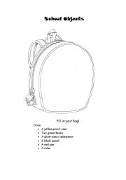 English Worksheet: School Object