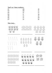 English worksheet: spell out these numbers