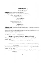 English Worksheet: dangling participles