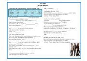 English Worksheet: a simple past song