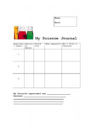 English Worksheet: Science Journals