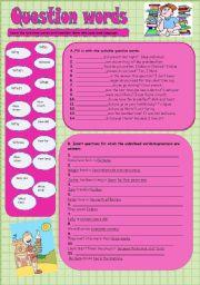 English Worksheet: Question words 