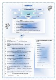 English Worksheet: Using AS