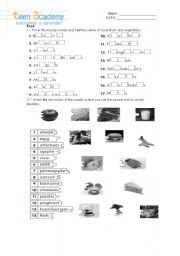 English Worksheet: Food