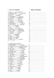 English worksheet: review of past and comparative