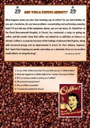 English Worksheet: Are you a Coffee Addict ? 