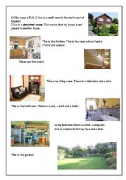 English Worksheet: reading about an English house