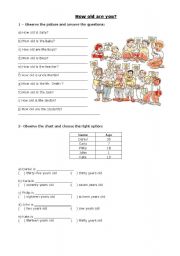 English Worksheet: How old are you