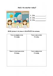English worksheet: Hows the weather today?
